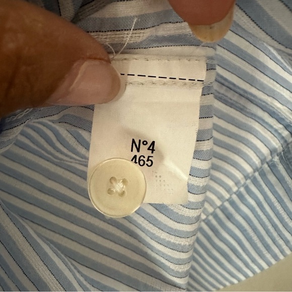 ZARA RELAXED FIT BLUE & WHITE PINSTRIPE SHORT SLEEVED SHIRT PATCH POCKETS LARGE - Picture 6 of 6